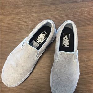 White crackle leather Vans. Never worn!